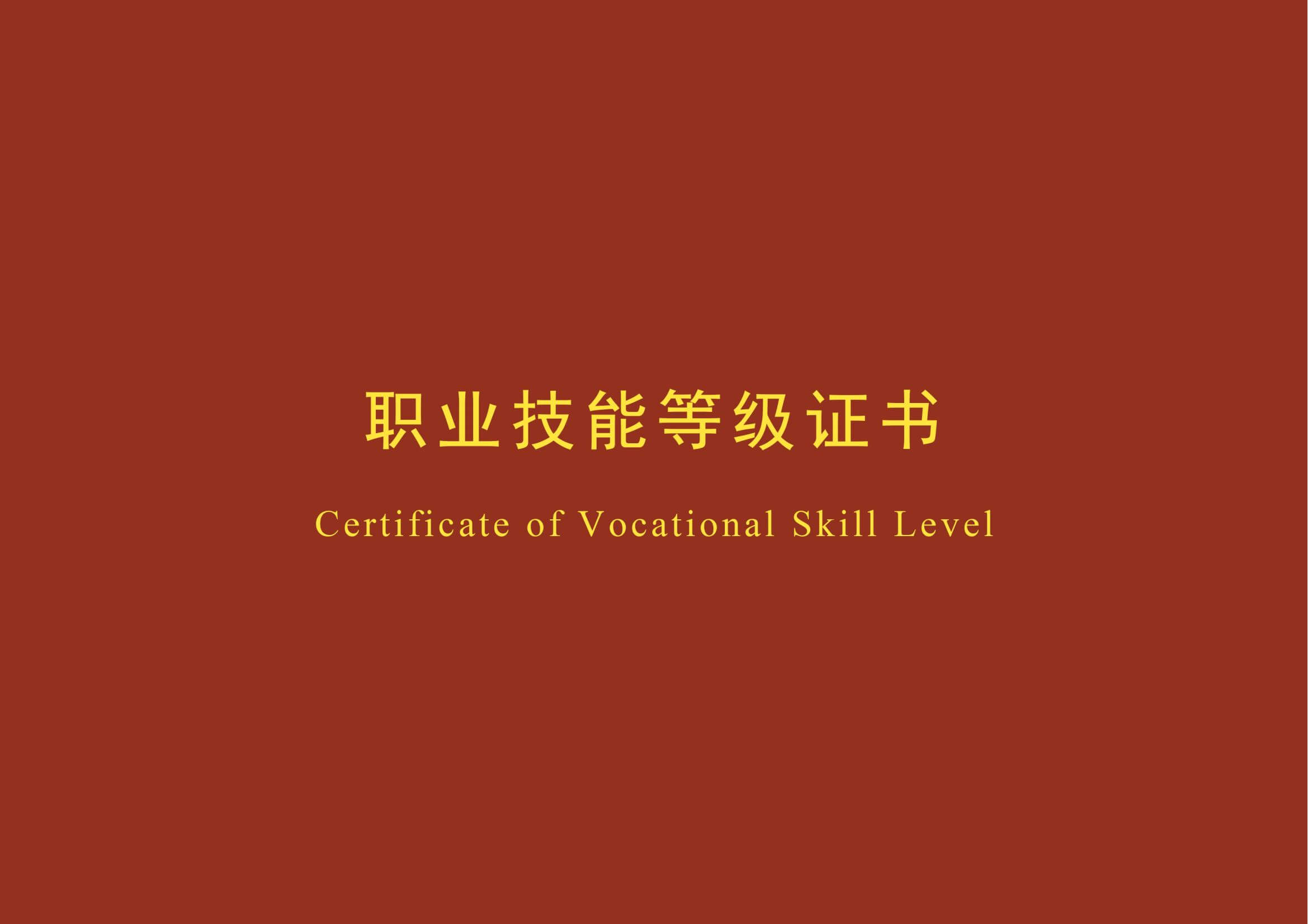 職業技能等級證書（初級）學生（封面）